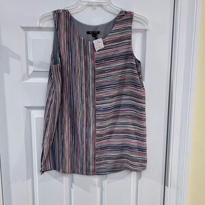 Ladies Size XS NIC+ZOE Multicolor Striped Sleeveless Blouse GUC